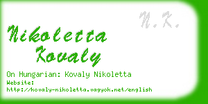 nikoletta kovaly business card